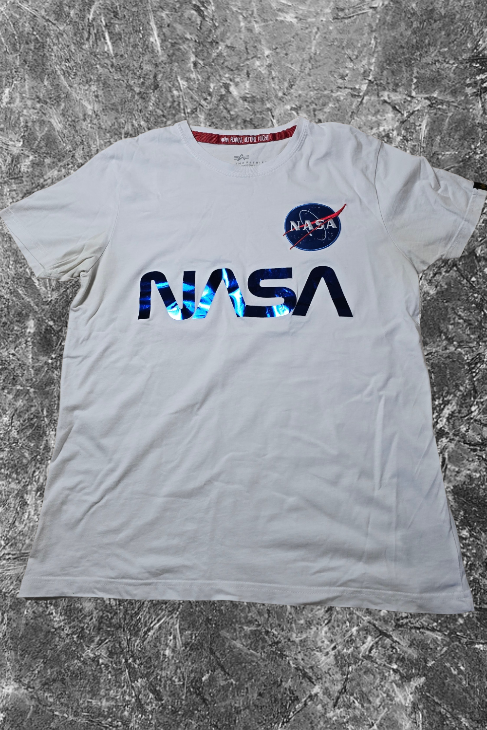 Alpha Industries x NASA T-Shirt – Weiß | Größe M