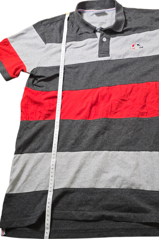 Lacoste Polo Shirt – Grau/Rot | Größe XL