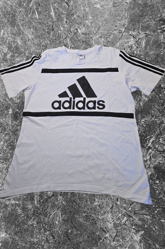 adidas T-Shirt Logo – Weiß/Schwarz | Größe M