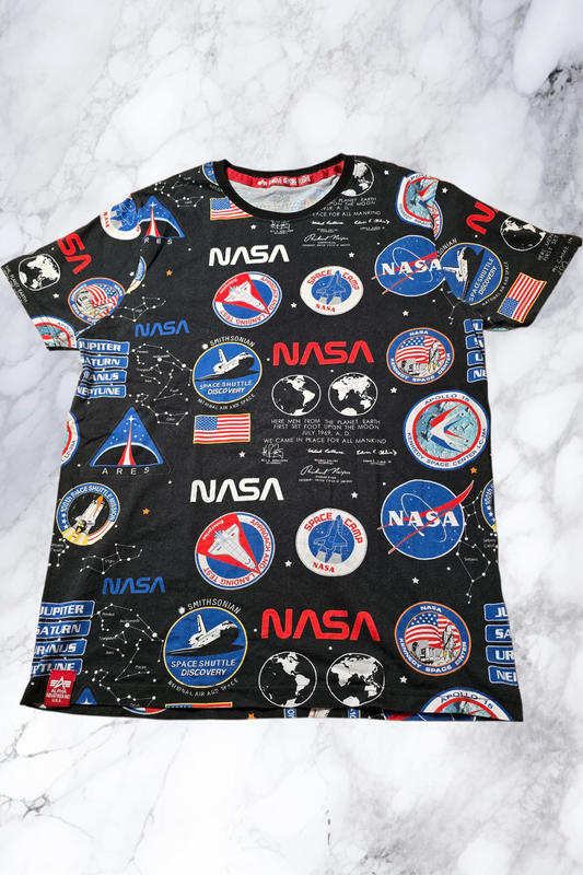 NASA T-Shirt – Allover Print – Größe M