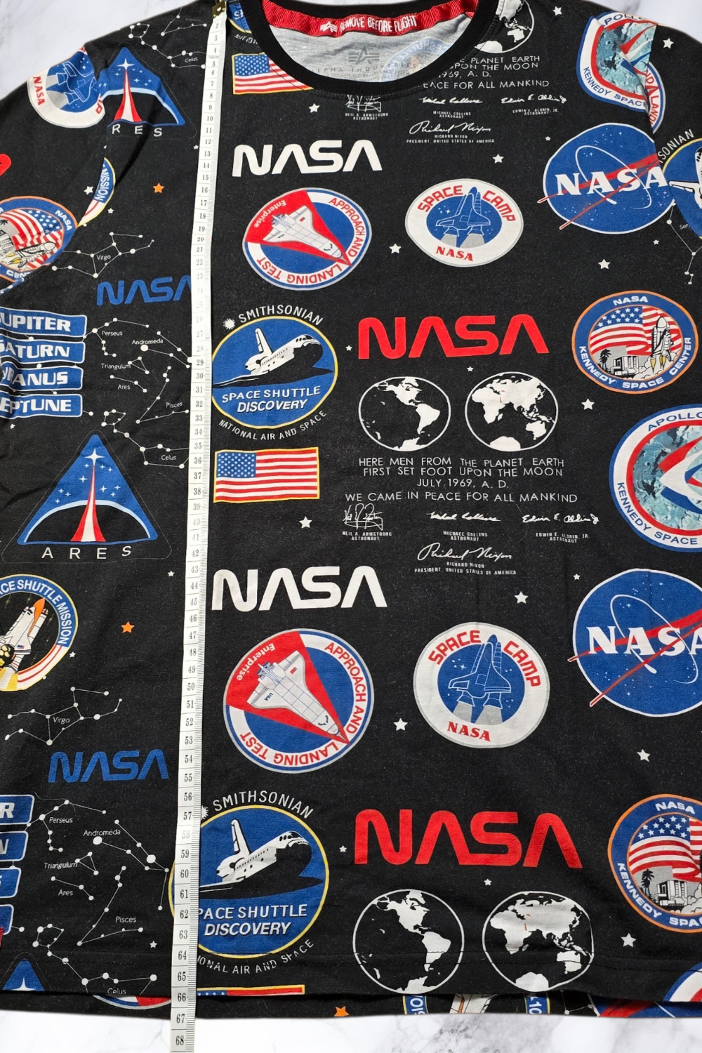 NASA T-Shirt – Allover Print – Größe M